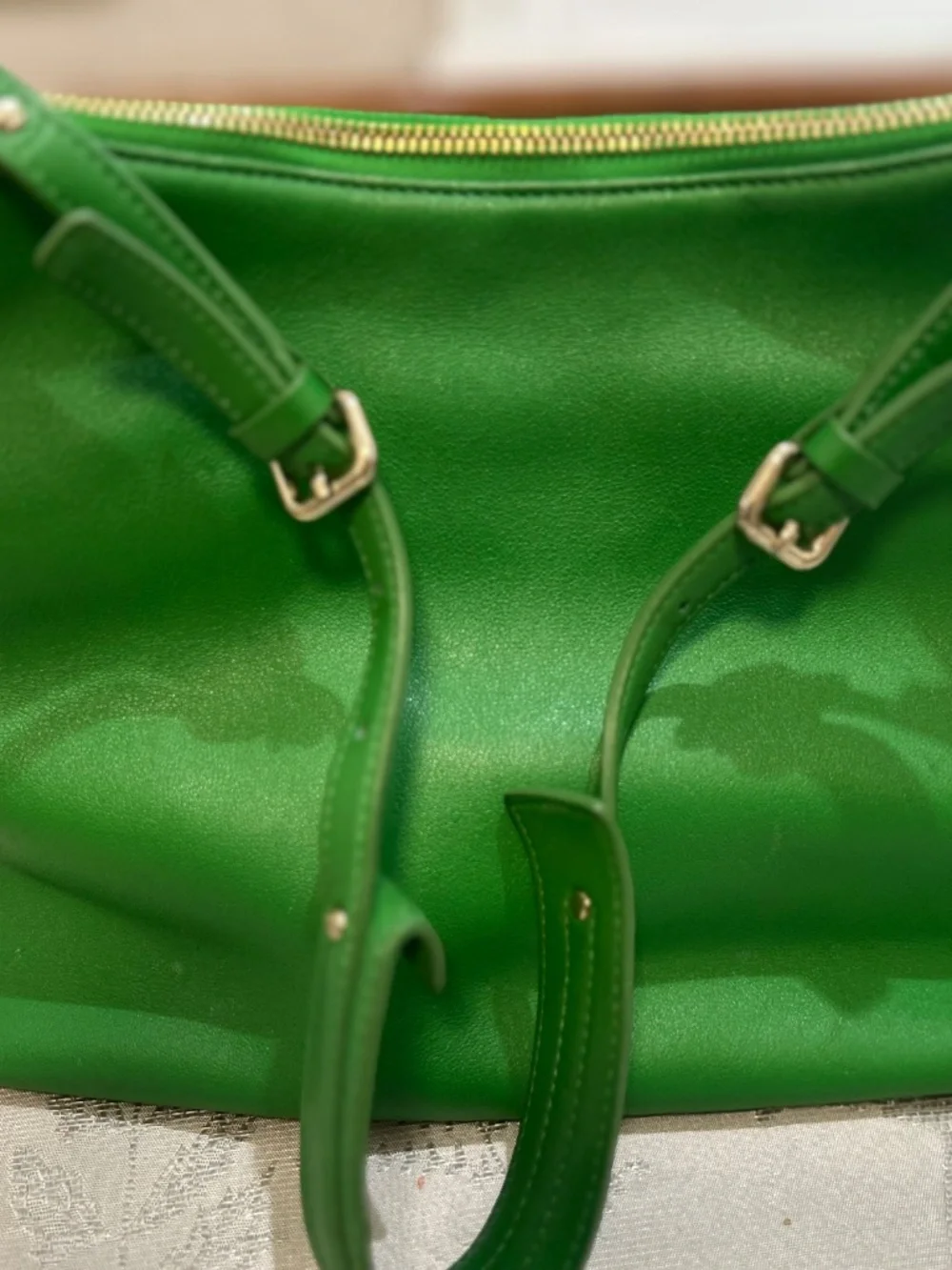 Kate Spade New York Green Leather Shoulder Bag Adjustable Strap